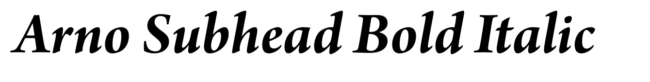 Arno Subhead Bold Italic
